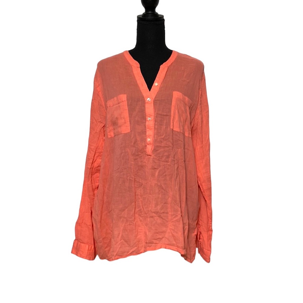Old Navy Coral V-Neck long Sleeve Shirt XL
